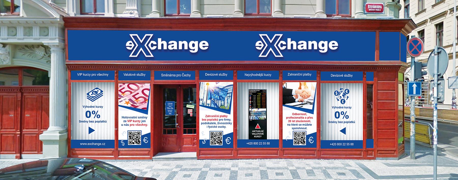 EXCHANGE s.r.o. - Štefánikova - vchod do směnárny